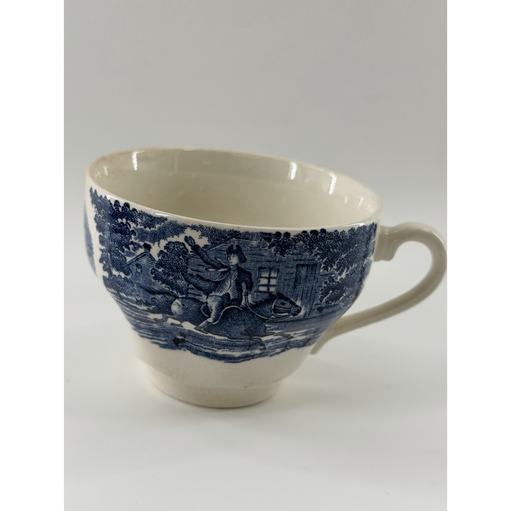 Vintage Liberty Blue Staffordshire Paul Revere Coffee Tea Cup England 70s